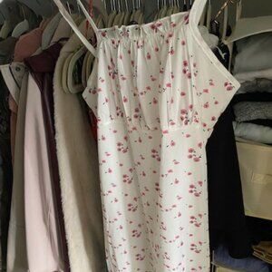 Brand New White/Small Flowered Chiffon dress. Size XS - never worn
